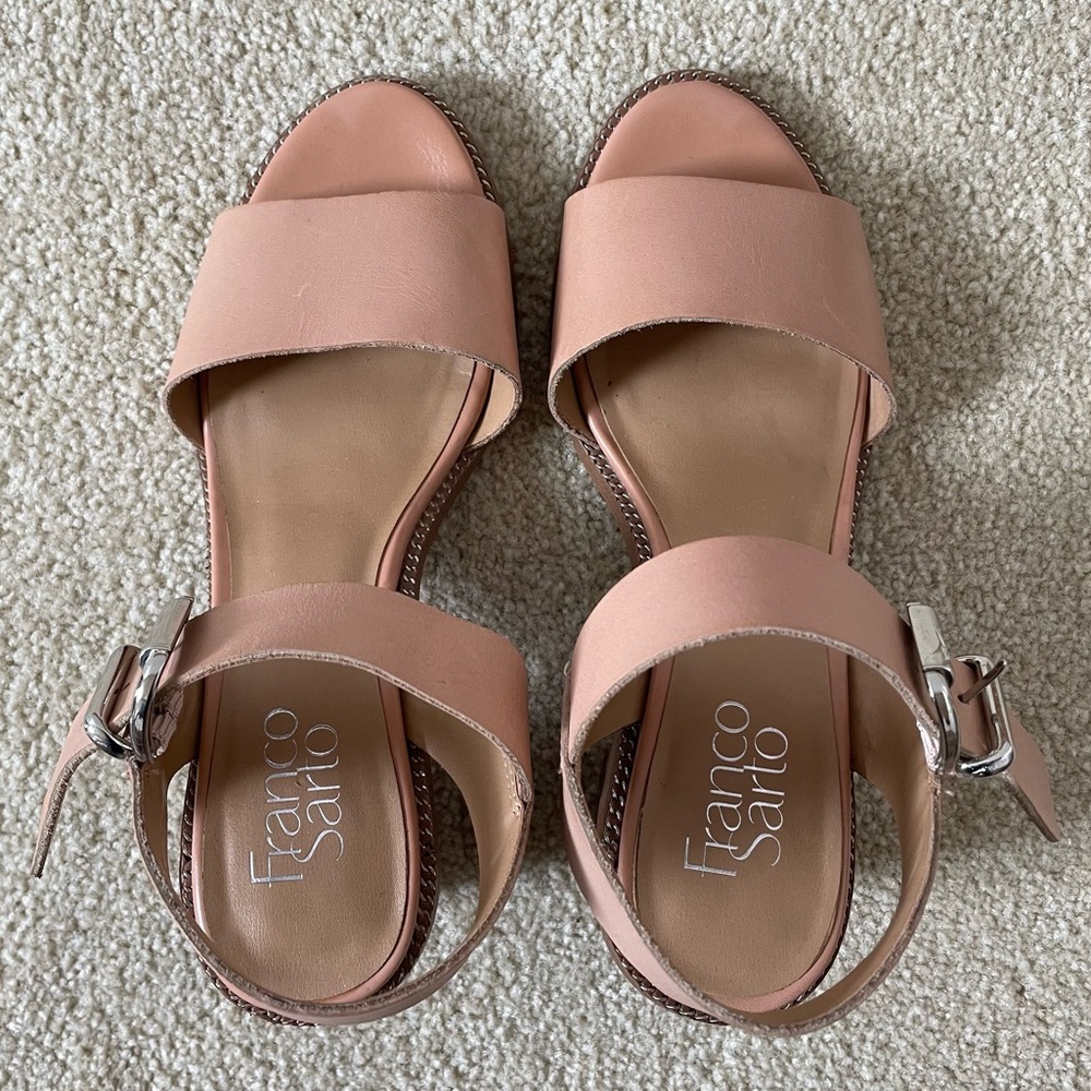 Franco Sarto Harlie Block Heel Leather Sandals